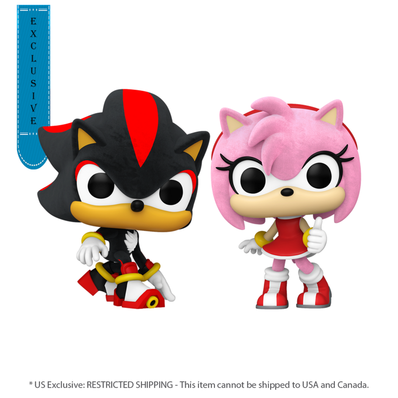 Sonic - Shadow & Amy Rose (US Exclusive) Flocked Pop! Vinyl Figure 2 Pack