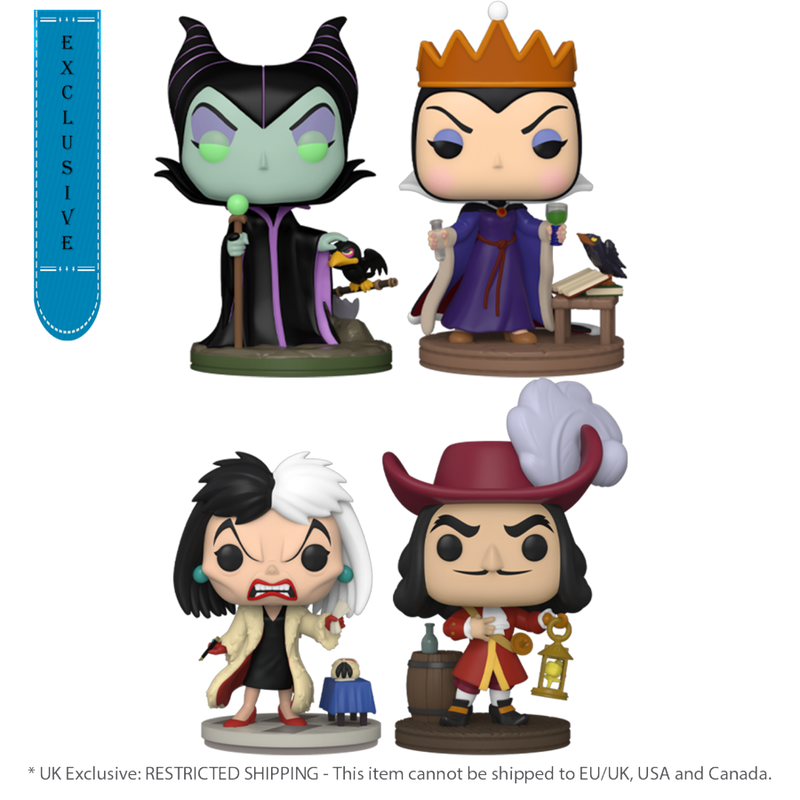 Disney: Villains - (US Exclusive) Glow Pop! Vinyl Figure 4 Pack