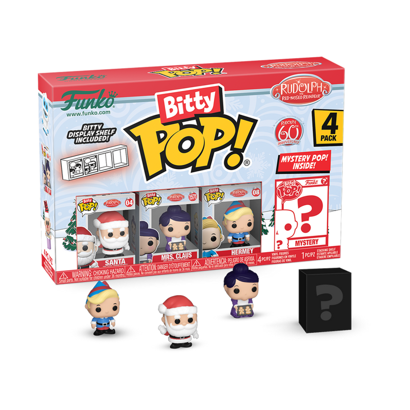 Rudolph- Santa Bitty Pop! 4-Pack