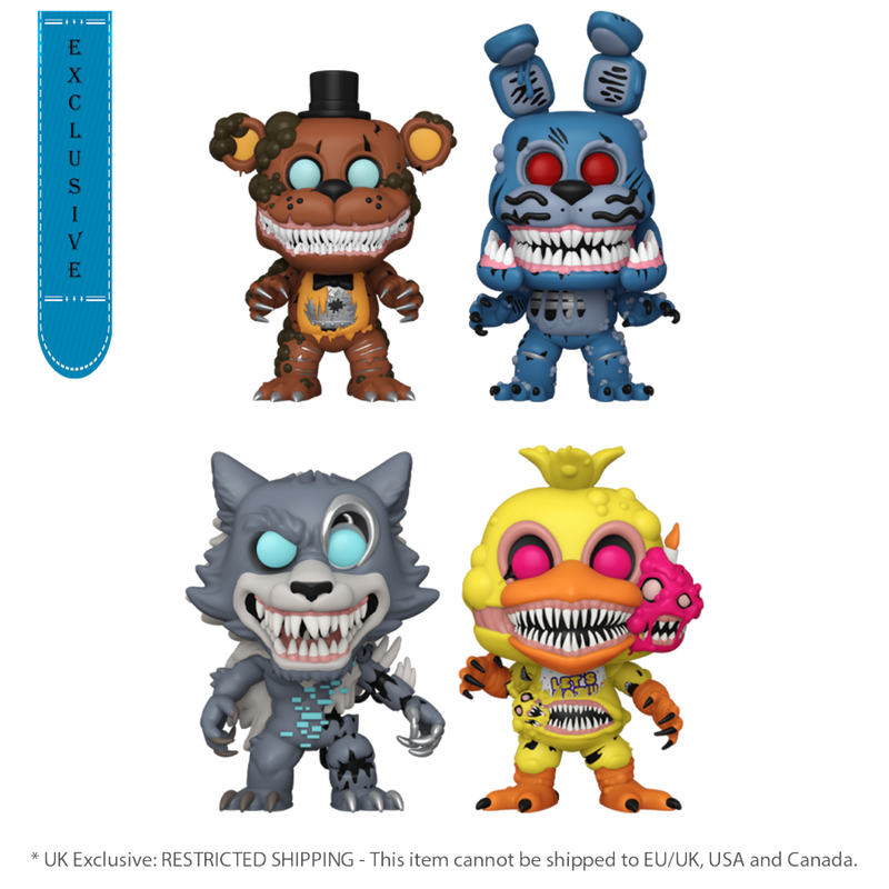 Five Nights at Freddys - Twisted Ones (US Exclusive) Glow Pop! Vinyl 4 Pack