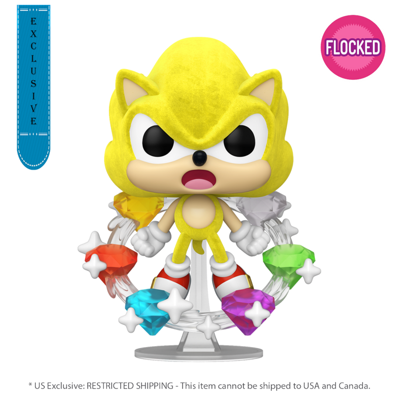 Sonic - Super Sonic with Emeralds (US Exclusive) Flocked Pop! Vinyl Figure