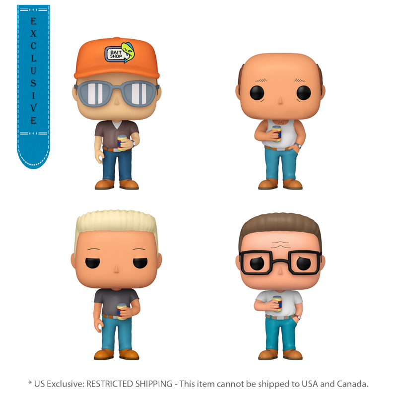 King of the Hill - Dale, Hank, Bill & Boomhauer (US Exclusive) Pop! 4 Pack