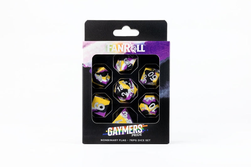 Metallic Dice Games – 16mm Pride Dice Set – Nonbinary