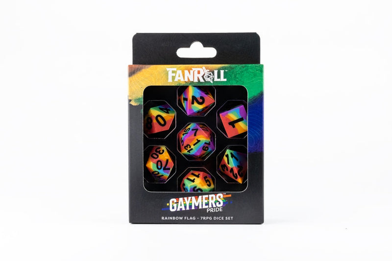 Metallic Dice Games – 16mm Pride Dice Set – Rainbow Flag