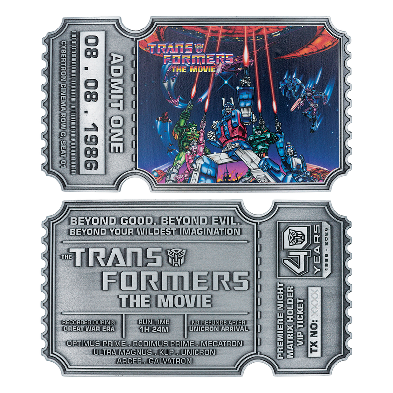 Transformers: The Movie - 40th Anniversary Limited Edition Metal Replica Movie Ticket