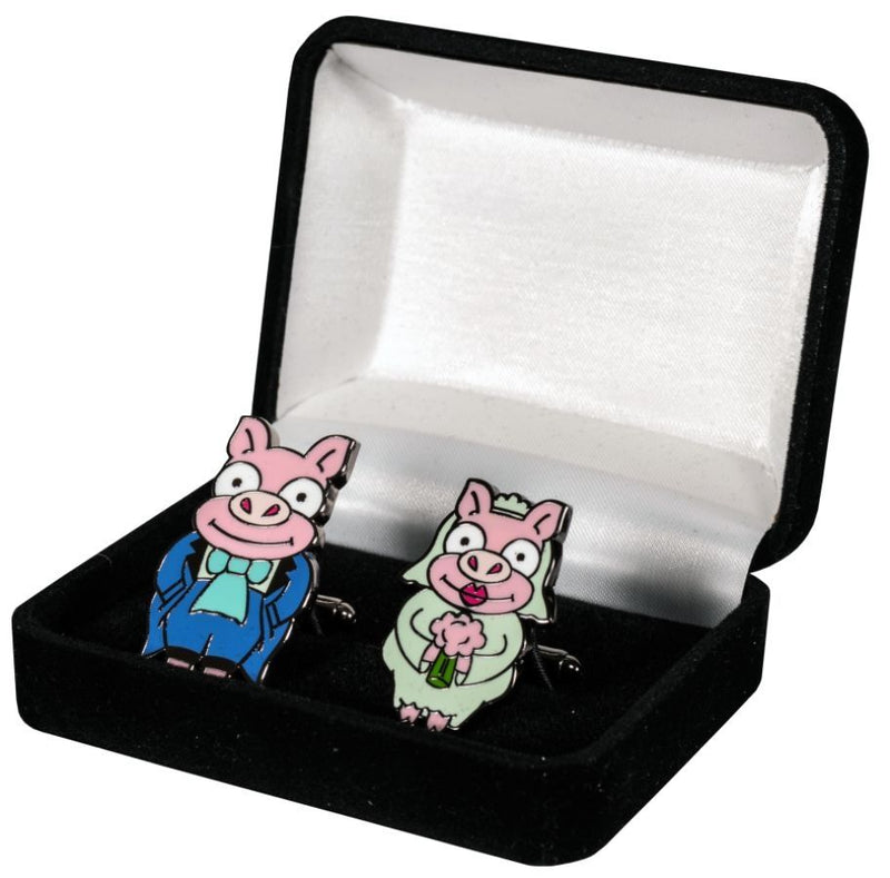 Simpsons - Pig Bride & Groom Cufflinks Replica