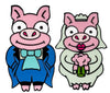 Simpsons - Pig Bride & Groom Cufflinks Replica