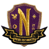 Wednesday - Nevermore School Purple and Gold Logo Patch