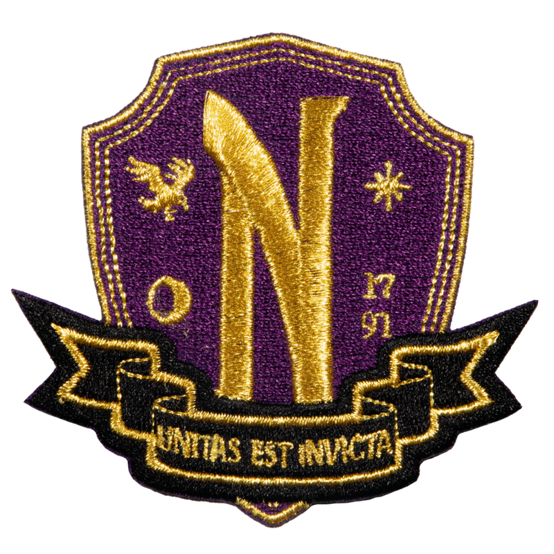 Wednesday - Nevermore School Purple and Gold Logo Patch
