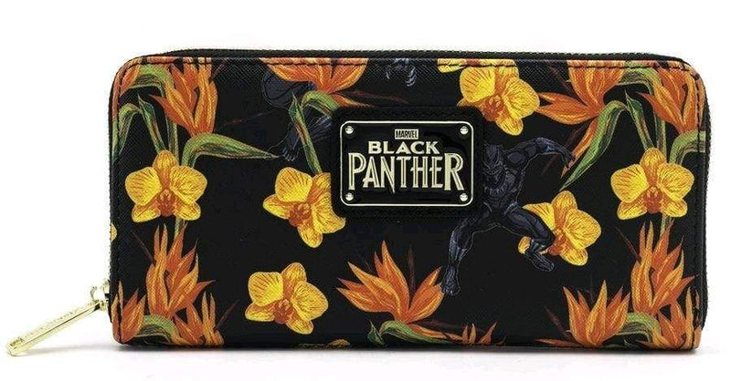 Image Black Panther - Floral Zip-Around Wallet