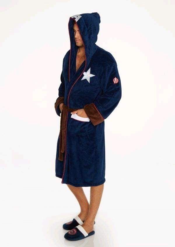 Image Captain America - Cap Hooded Fleece Bathrobe