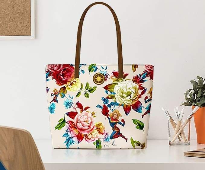 Image Captain Marvel - Floral Tote Bag
