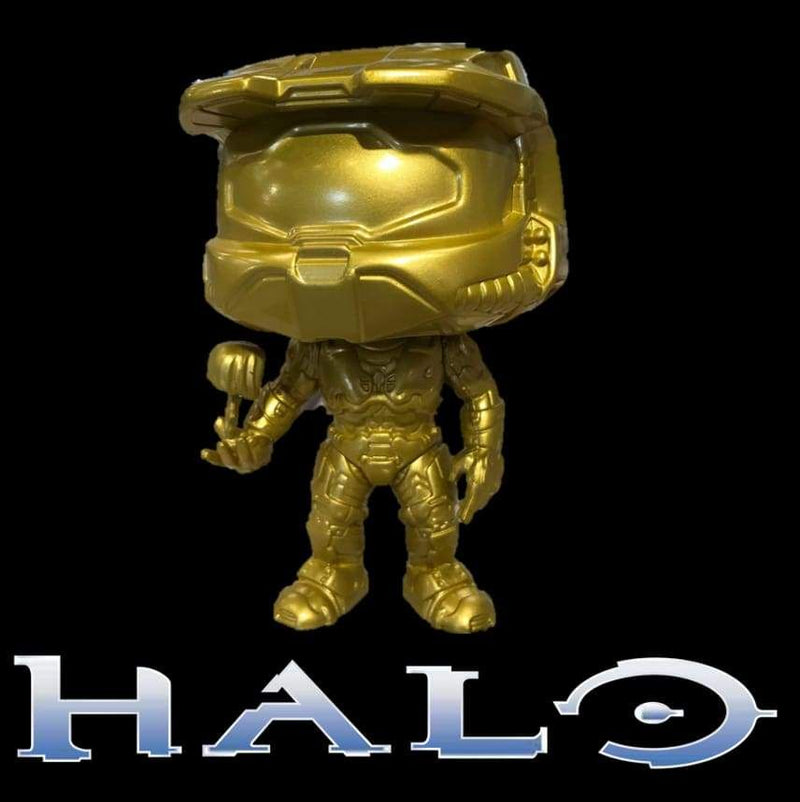 Image Halo - Master Chief with Cortana Metallic Gold Pop! Vinyl Figure