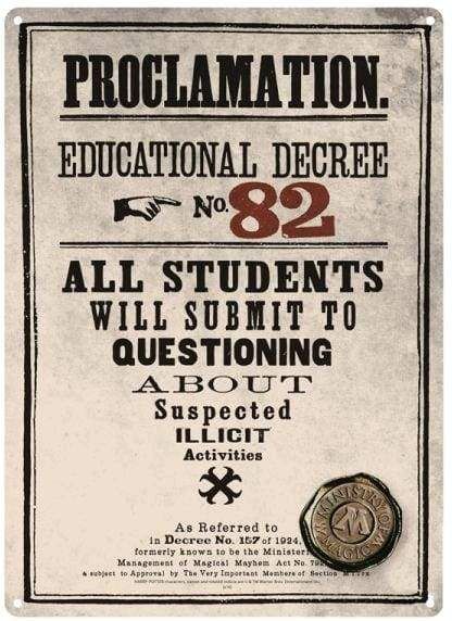 Image Harry Potter - Tin Sign Small Decree 82
