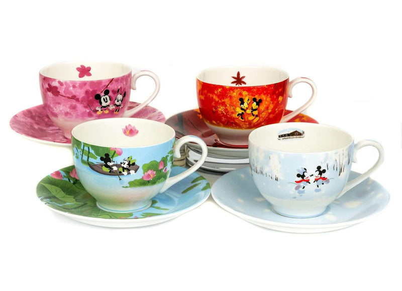 Image Mickey & Minnie - Four Seasons Cup & Saucer Complete Set