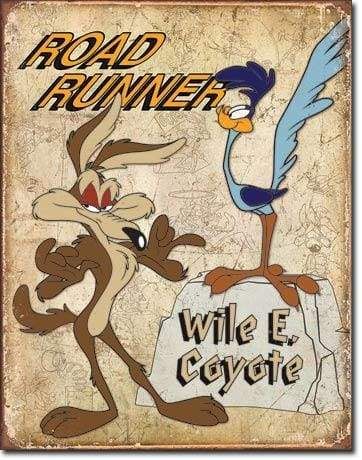 Image Road Runner & Wile E. Coyote - Retro Tin Sign