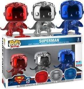 Image Superman - Superman Chrome NYCC 2018 Exclusive Pop! Vinyl 3-pack [RS]