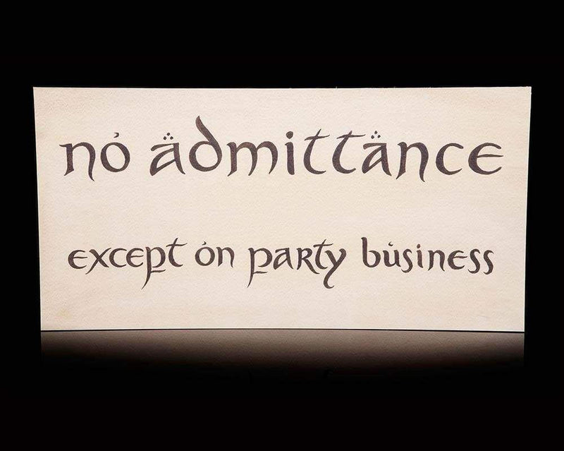 Image The Hobbit - No Admittance Except on Party Business Sign