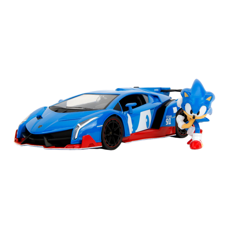 Sonic  - Lamborghini Veneno 1:24 Scale Diecast Vehicle with Sonic Figure