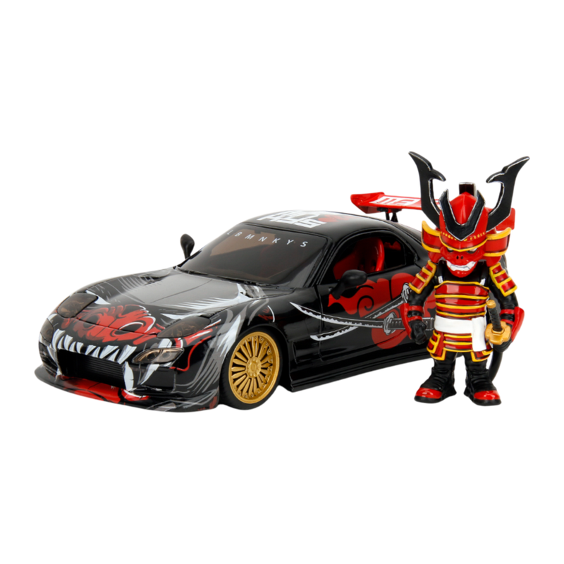 Lab Monkeys - 1:24 Mazda RX7 Diecast Vehicle with SARU 3.25 Inch Figure