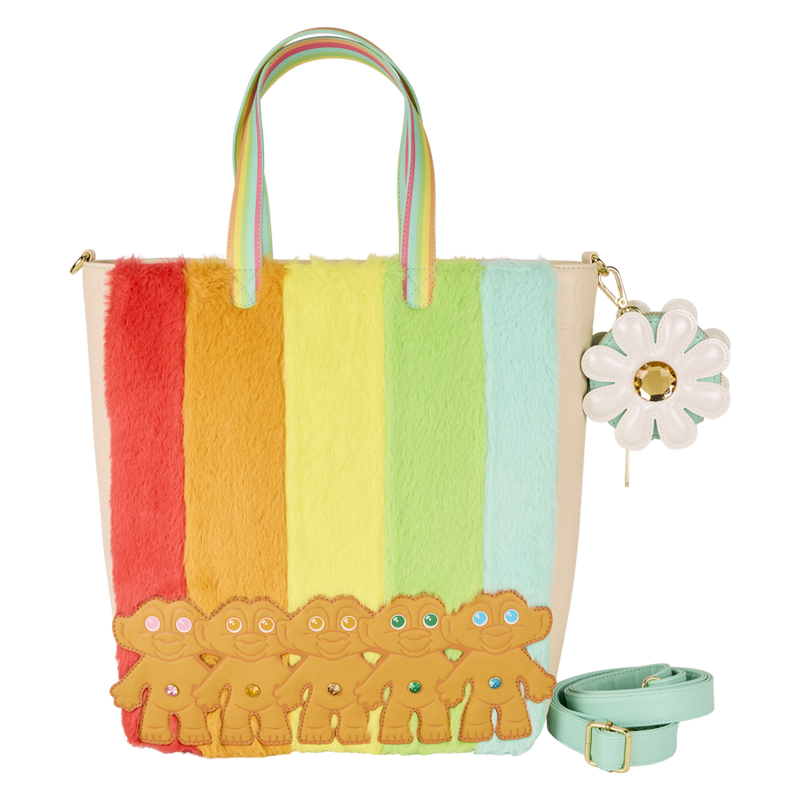 Good Luck Trolls - Trolls with Faux Fur Tote Bag & Detachable Coin Bag
