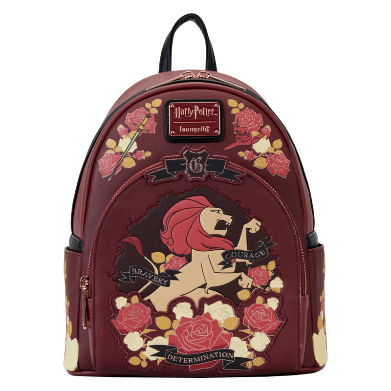 Harry Potter - Gryffindor House Floral Tattoo Mini Backpack