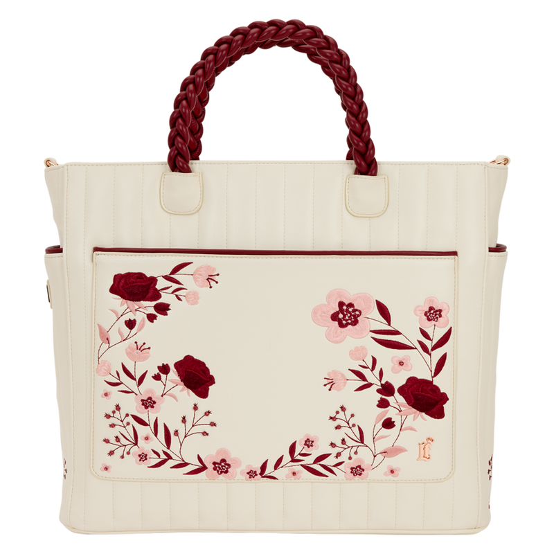Loungefly - Cream & Red Floral Tote Bag