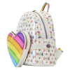 Lisa Frank - Logo Heart Detach Rainbow Mini Backpack