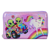 Lisa Frank - Holographic Glitter Color Block Zip Around Wallet