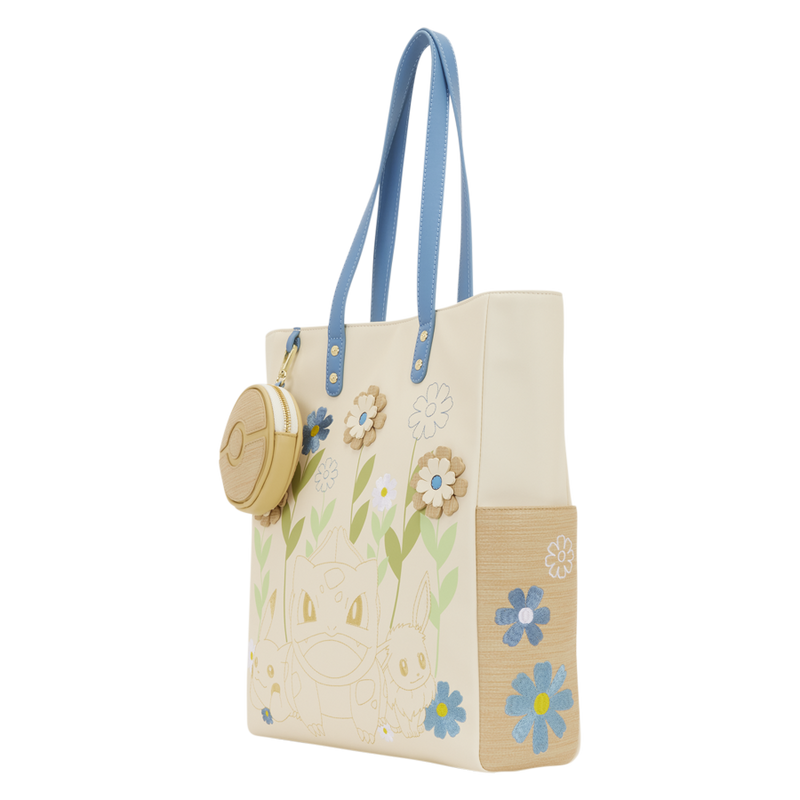 Pokemon - Floral Tote Bag with Coin Bag
