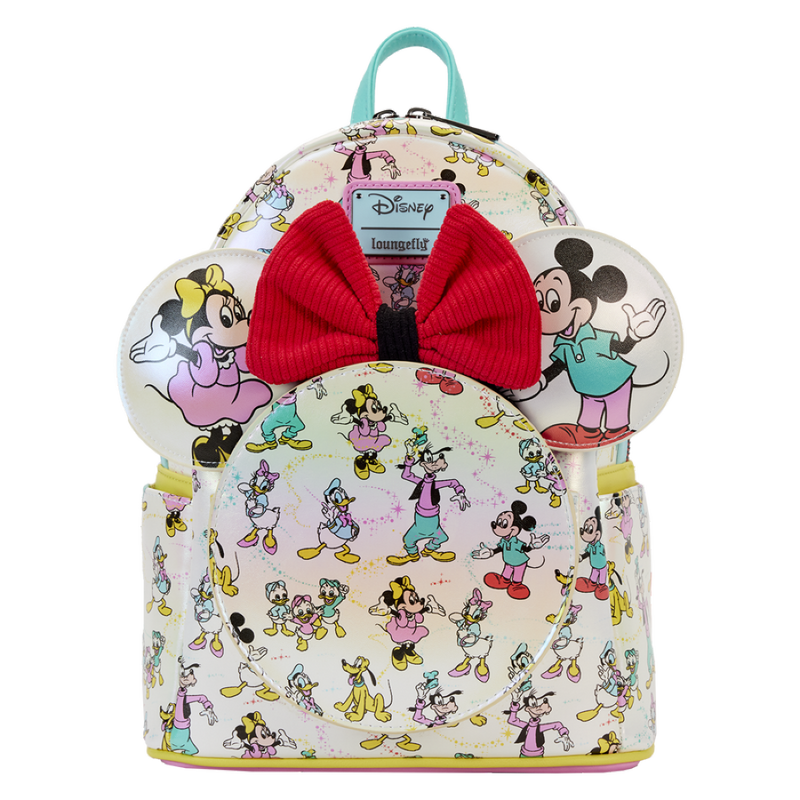Disney: D100 - All-Over-Print Iridescent Mini Backpack with Ear Headband