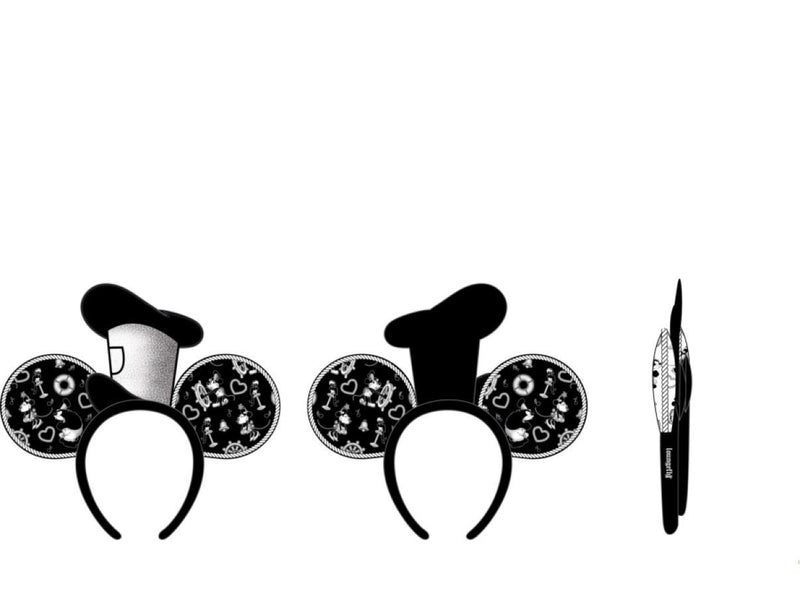 Mickey Mouse - Steamboat Willie Hat Rope Piping Ears Headband