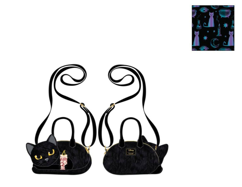 Hocus Pocus - Binx Holding Candle Plush Crossbody Bag