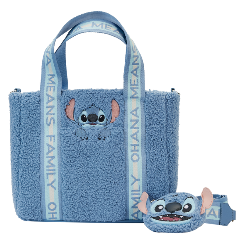 Lilo & Stitch - Stitch Plush Sherpa Tote Bag With Coin Bag