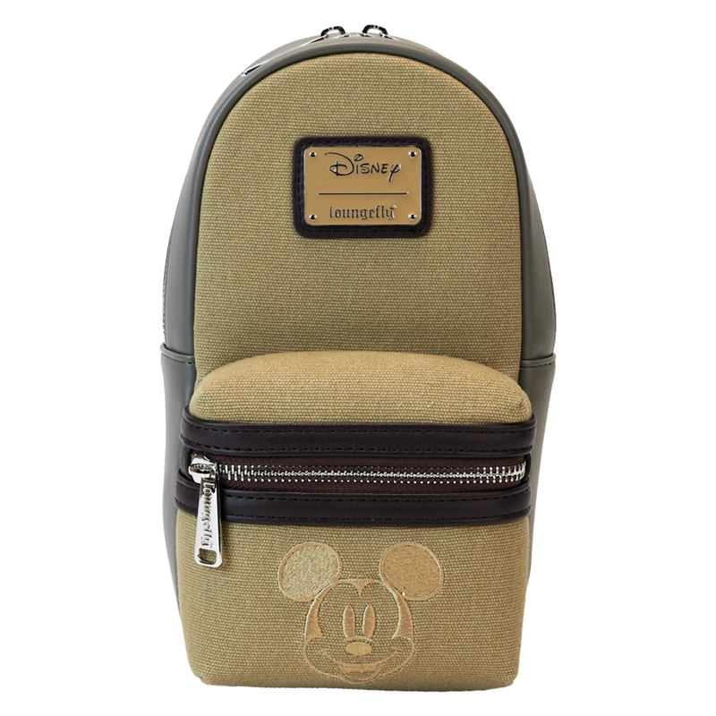 Mickey & Friends - Faux Leather & Canvas Water Bottle Crossbody