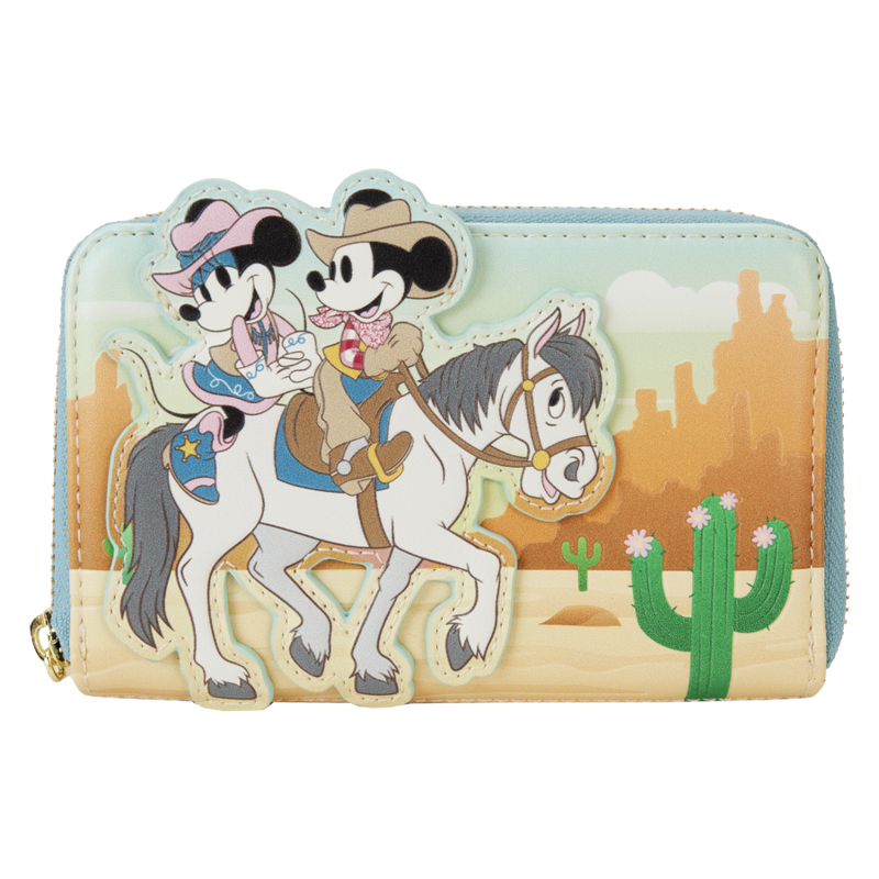 Disney - Western Mickey and Minnie Zip Around Wallet