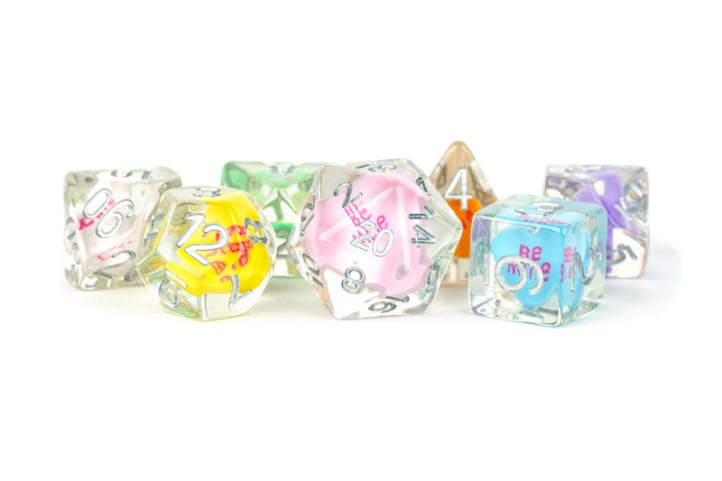 Metallic Dice Games – 16mm Resin Poly Dice Set- Love Dice
