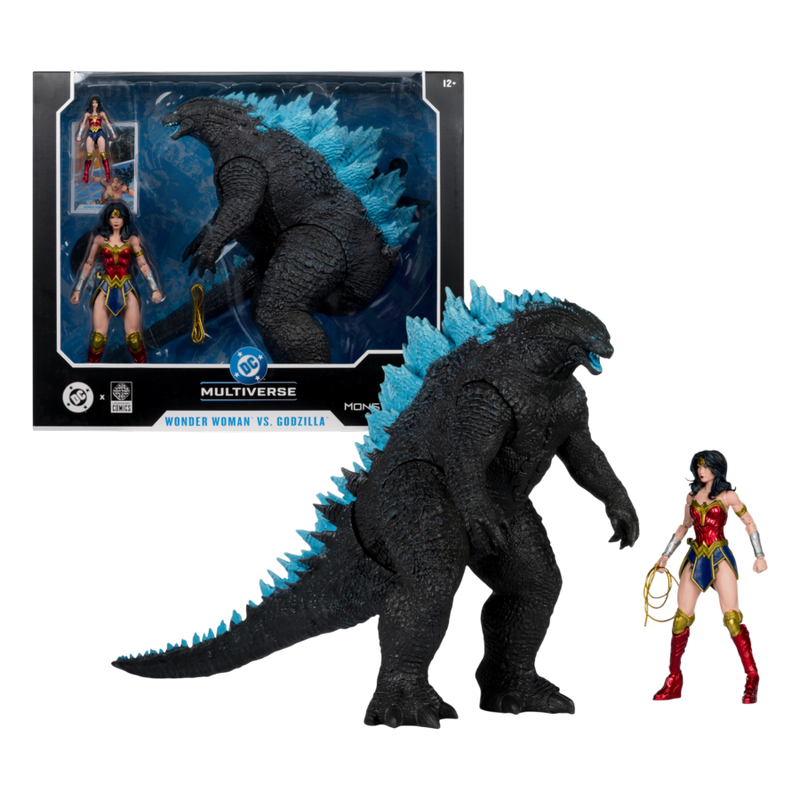 Justice League (Comics) - Wonder Woman 7 Inch vs Atomic Blast Godzilla MegaFig Action Figure 2 Pack