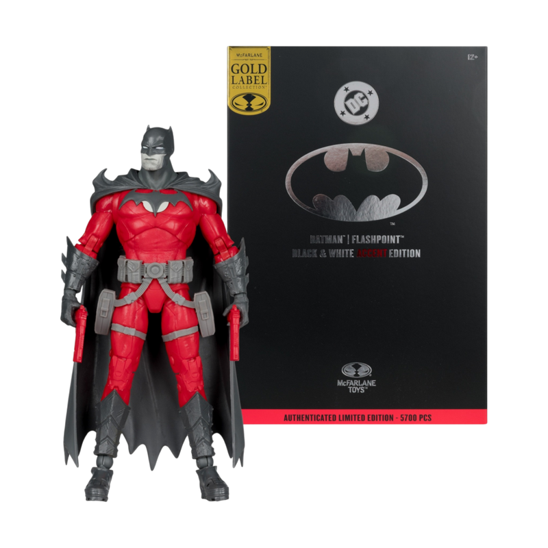 DC Multiverse - Batman Flashpoint Black & White with Accent (Gold Label) 7 Inch Action Figure