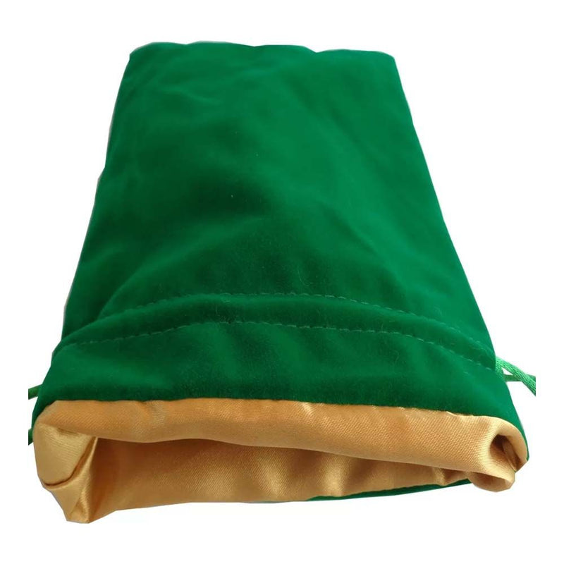 MDG - Dice Bag Large Green Velvet with Gold Satin Lining