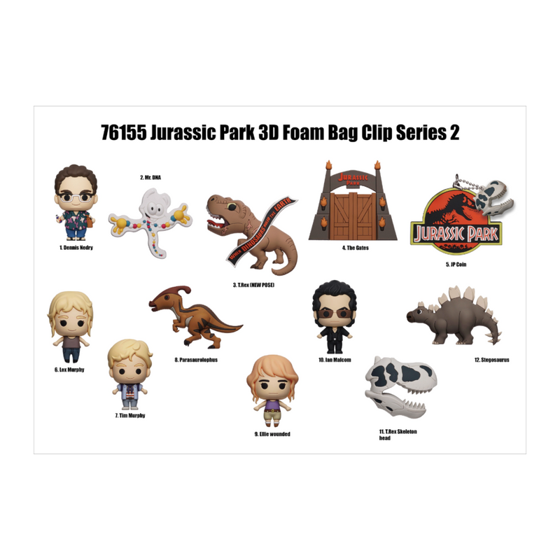 Jurassic Park - 3D PVC Bag Clips Series 2 Blind Bag (Single)