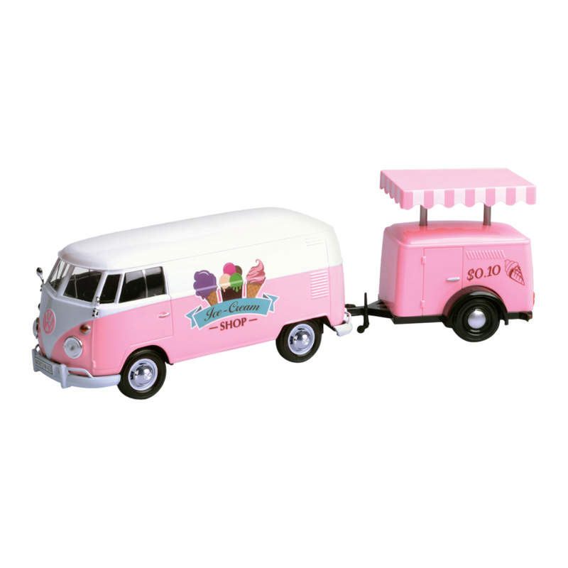 Volkswagen Collection - 1:24 VW Type 2 Delivery Van & Refrigeration Trailer Die-Cast Vehicle