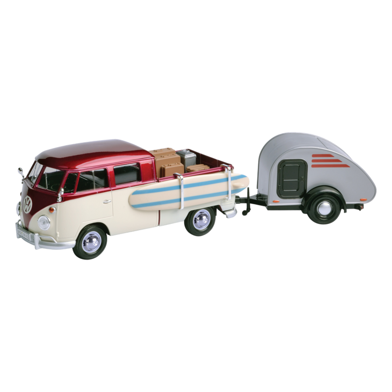 Volkswagen Collection - 1:24 VW Type 2 Pick-Up & Trailer Die-Cast Vehicle