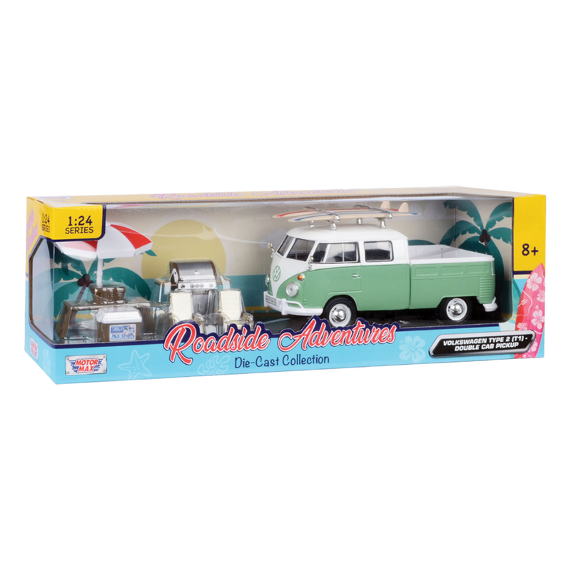 Roadside Adventures - 1:24 Volkswagen Type 2 Double Cab Pickup Die-Cast Vehicle
