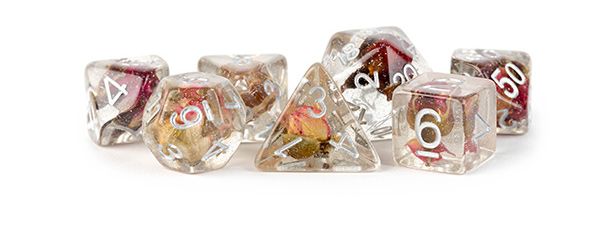 Resin Poly Set: Rose Dice