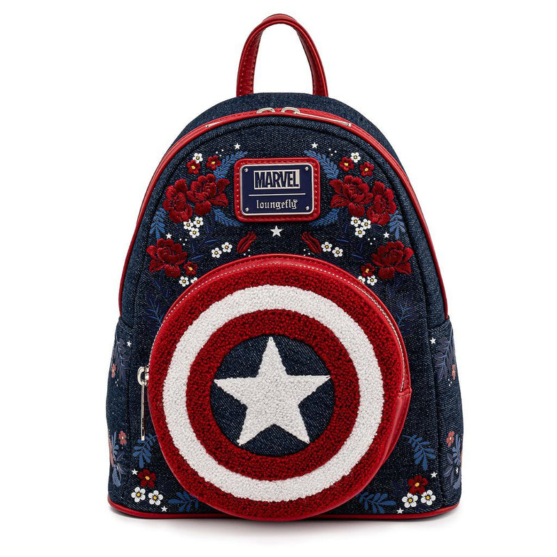 Captain America - Floral Shield Mini Backpack