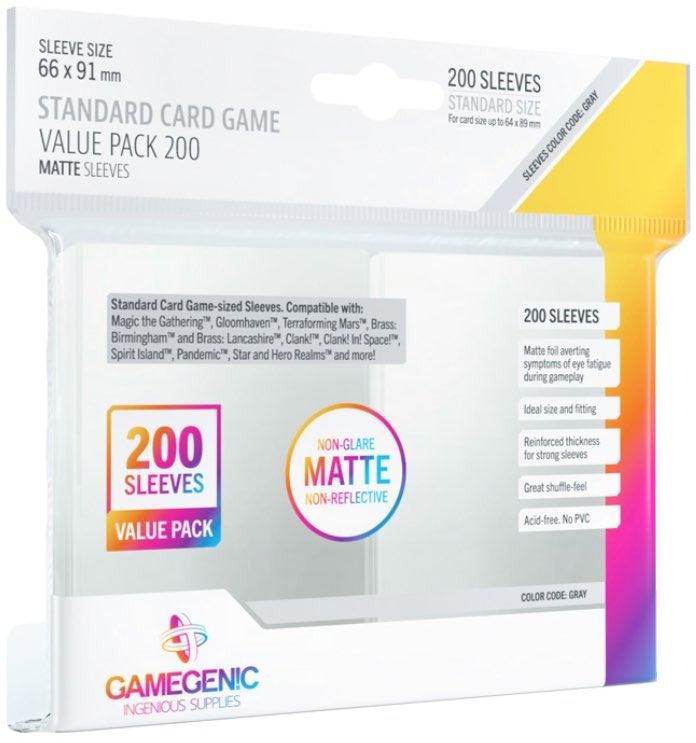 Matte Sleeves: Standard Card Game Value Pack 200