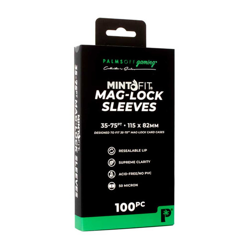 Palms Off: Mint-Fit Mag-Lock Card Case Sleeves (35pt-75pt) - 100pc