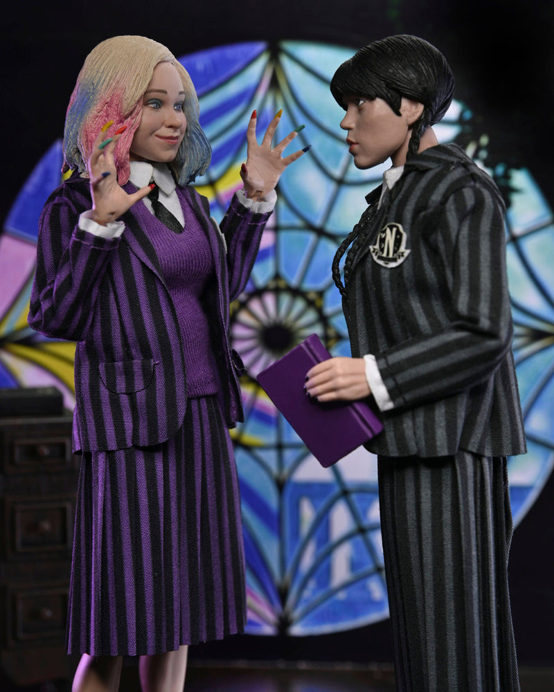 NECA: Wednesday – Wednesday Addams (Nevermore Uniform) And Enid 2 Pack – 8″ Clothed Action Figure