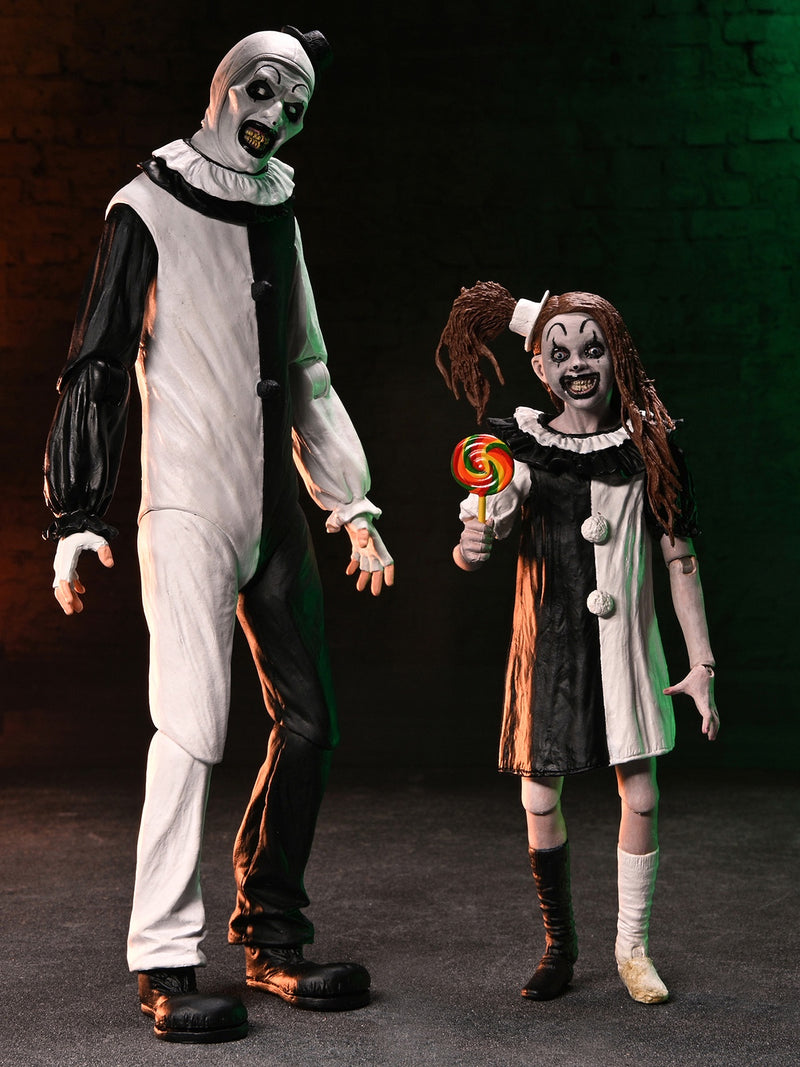 NECA: Terrifier – Ultimate Art The Clown & Little Pale Girl 2 Pack – 7″ Scale Action Figure